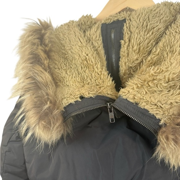 Theory | Womens Down Fill Parka Coat | Real Fur | Luxury | Winter Coat | Size S - Picture 6 of 10